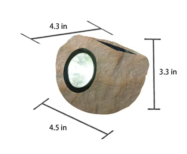 Sandstone White Faux Rock LED Outdoor Solar Path Light (3-Pack)