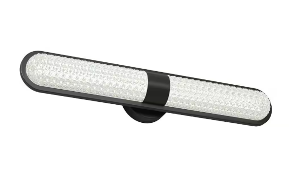 Carat Long 27 in. 1 Light Matte Black Modern Integrated LED 3 CCT Vanity Light Bar for Bathroom