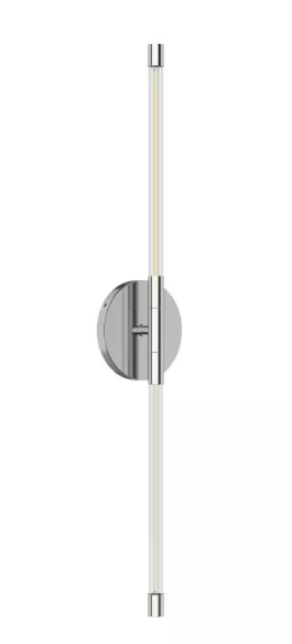 Motif 26 in., 1-Light 9-Watt Chrome Integrated LED Wall Sconce