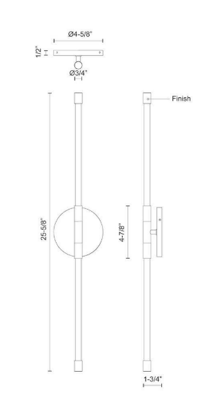 Motif 26 in., 1-Light 9-Watt Chrome Integrated LED Wall Sconce