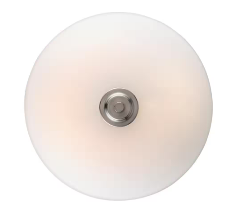 Mod Pod 13.5 in. 2-Light Brushed Nickel Semi-Flush Mount Ceiling Light Fixture with Frosted Glass Shade