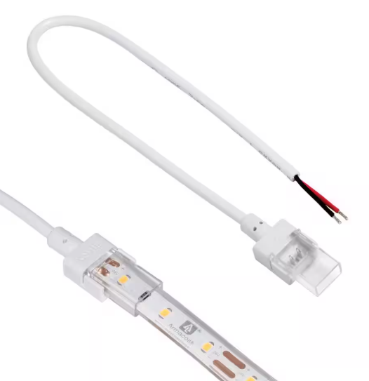 12 in. 2-Pin IP67 Outdoor LED Wire Lead Strip Connector Cord (2-Pack)