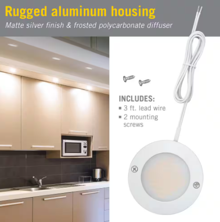 Disc Low Profile Under Cabinet LED Puck Light 2700K