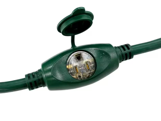 HDX- 25 ft. 14/3 3 Outlet Extension Cord, Green