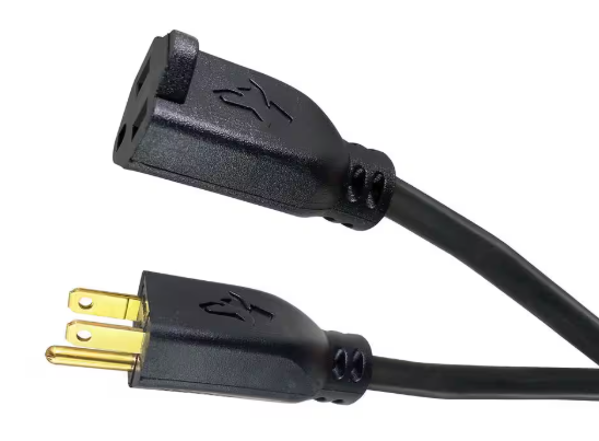 Husky- 50 ft. 14/3 Medium Duty Indoor/Outdoor Oil Resistant Extension Cord, Black
