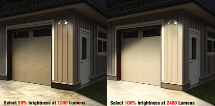 Commercial Electric- Dusk to Dawn Sensor Bronze Exterior Outdoor Twin Head LED Flood Light Security 1200 to 2400 Lumens 4000K Wet Rated