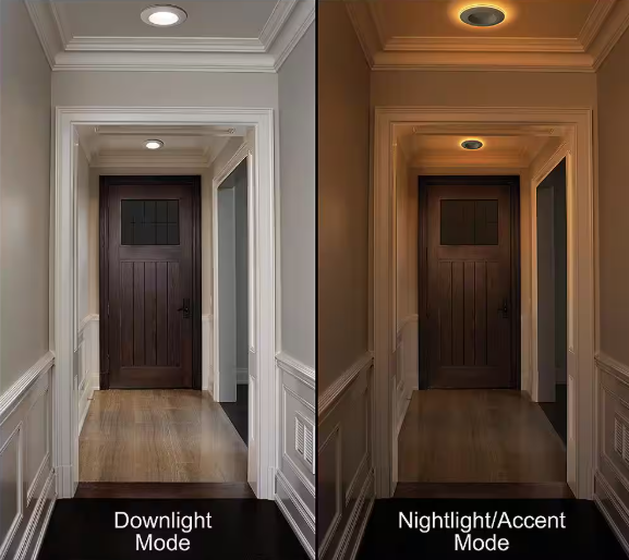 Commercial Electric- 6 in. Canless Integrated LED Recessed Light Trim with Night Light 900 Lumens Adjustable CCT Reduces Glare and Eye Strain
