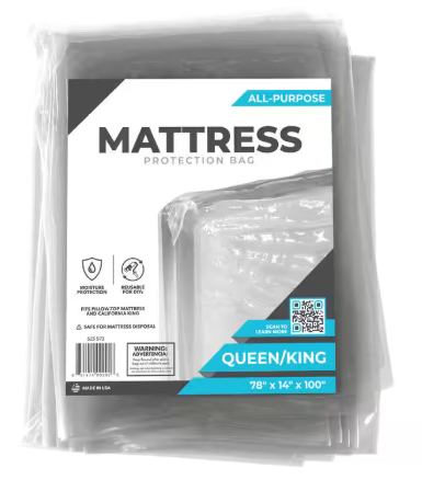 100 in. x 78 in. x 14 in. Queen and King Mattress Bag
