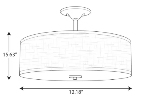 Progress Lighting Inspire Collection 18 in. Brushed Nickel 3-Light Transitional Bedroom Ceiling Light Drum Semi-Flush Mount