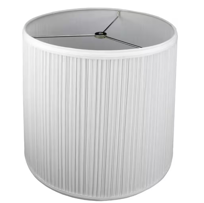 FenchelShades.com- 12 in. Top Diameter x 14 in. Bottom Diameter x 12 in. Pleated Mushroom White Slant Empire Lamp Shade