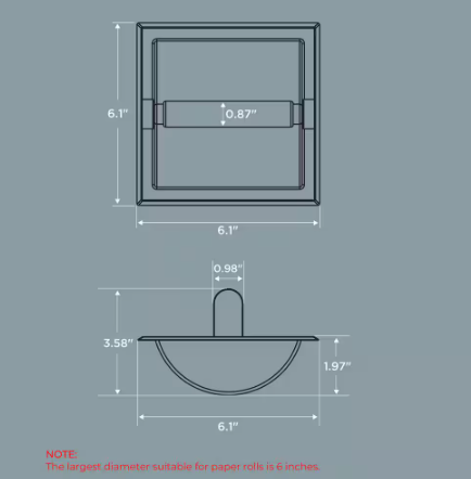 FORIOUS Bathroom Recessed Toilet Paper Holder Wall Mount Rear Mounting Bracket Included Gold in Bathroom HH0204G