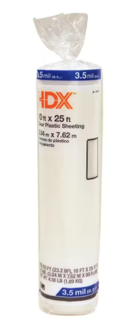HDX- 10 ft. x 25 ft. Clear 3.5 mil Plastic Sheeting