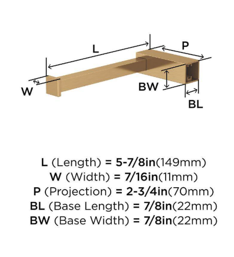 Amerock Monument 5-7/8 in. (149 mm) L Single Post Toilet Paper Holder in Champagne Bronze BH36081CZ