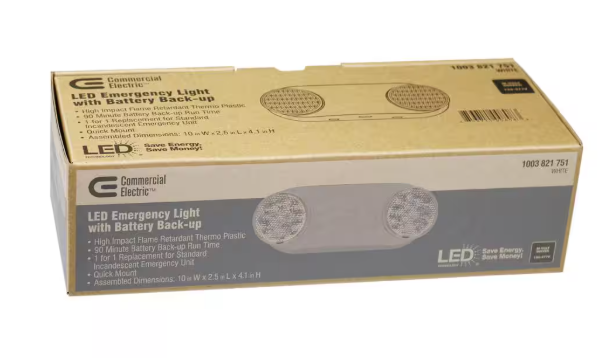 Commercial Electric Oval 11-Watt Equivalent Integrated LED White Emergency Light with Ni-Cad 3.6-Volt Battery EMLEDOV120277