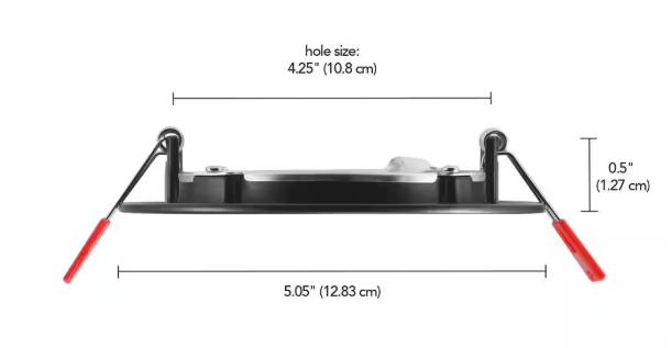 Commercial Electric Ultra Slim Integrated LED 4 in Round Adj Color Temp Canless Recessed Light for Kitchen Bath Living rooms, Matte Black 91973