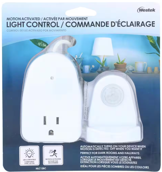 Westek Indoor Plug-In Motion Activated Light Control MLC12BC-4