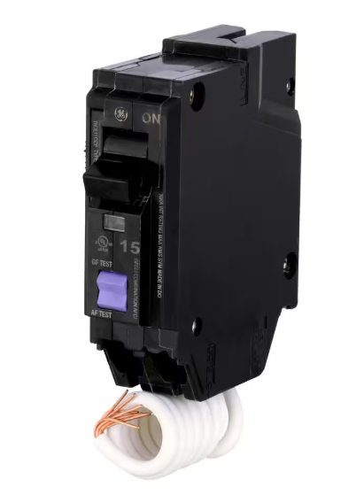 GE Q-Line 15 Amp Single-Pole Dual Function Arc Fault/GFCI Breaker THQL1115DFP