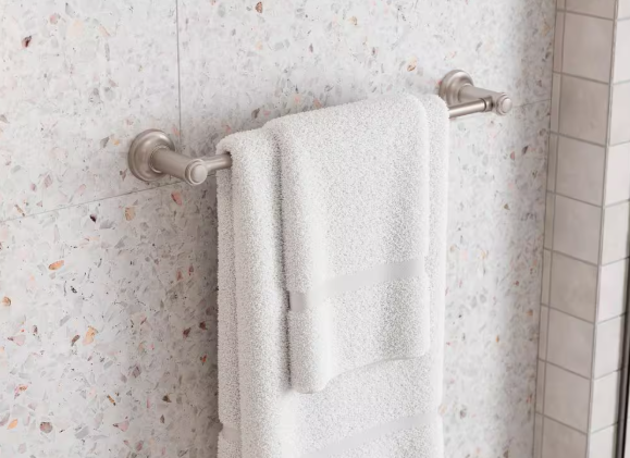 Pfister- Briscoe 18 in. Wall Mounted Single Towel Bar in Spot Defense Brushed Nickel