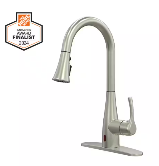 Glacier Bay - Marcie Single-Handle Integrated Pull Down Touchless Kitchen Faucet in Stainless Steel