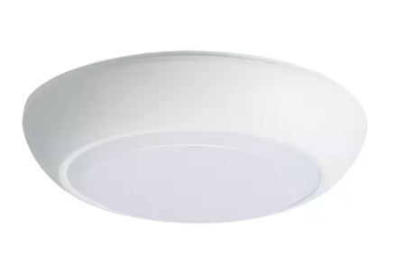 HALO CLD 7 In. White Flush Mount with Frosted Glass Shade