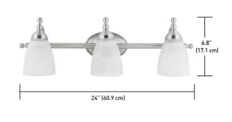 Globe Electric Diana 3-Light Satin Nickel Bath Vanity Light