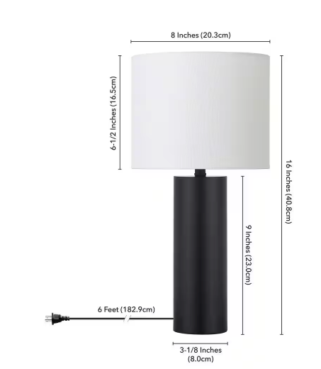 Meyer&Cross York 16 in. Blackened Bronze Mini Lamp with Fabric Shade ML2150