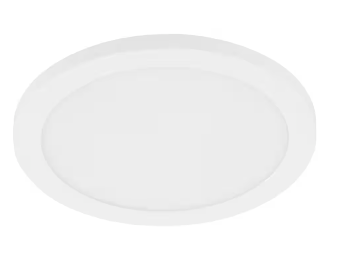 Eglo Trago 8.86 in. W x 0.51 in. H White Integrated LED Flush Mount Ceiling Light with White Acrylic Shade 203646A