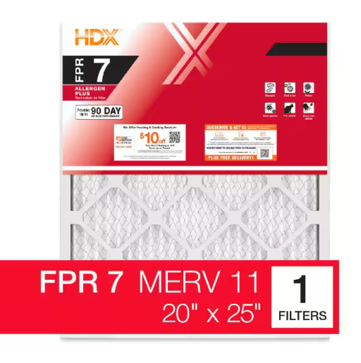 HDX 20 in. x 25 in. x 5 in. Trion AirBear Replacement Pleated Air Filter FPR 7, MERV 11 HDX-AB2025-11-3