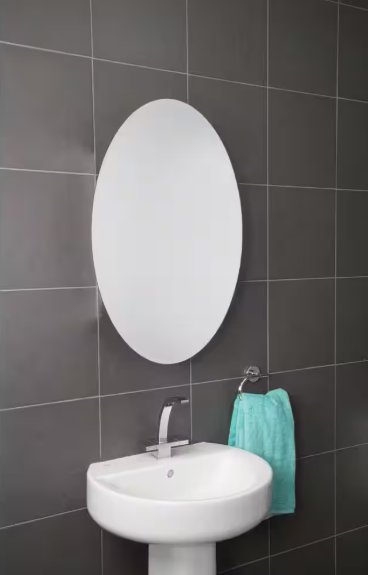 Croydex 21 in. W x 31 in. H Frameless Aluminum Surface-Mount Bathroom Medicine Cabinet with Easy Hang System WC101569HD