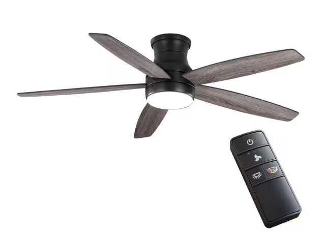 Home Decorators Collection Ashby Park 60 in. Integrated White Color Changing LED Matte Black Ceiling Fan with Light Kit and Remote Control