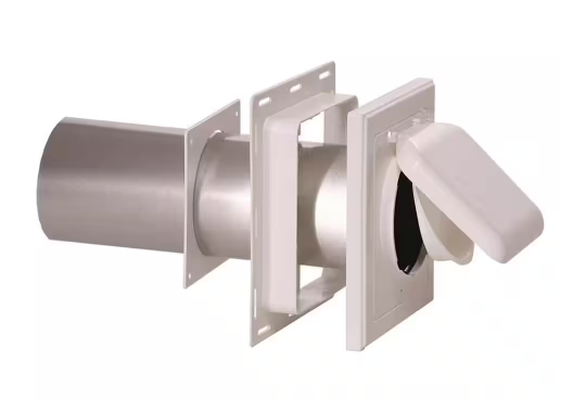 NO-PEST VENT 4 in. J Block or Wide-Mount Dual Door Wall Vent in White NPJW