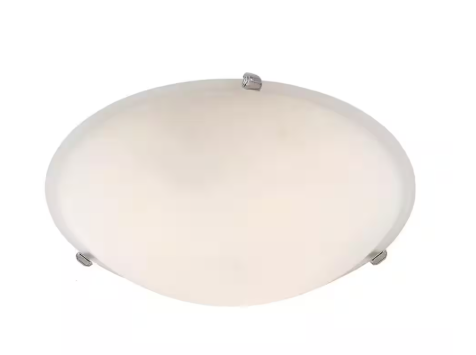 Bel Air Lighting Cullen 12 in. 2-Light Polished Chrome Flush Mount Ceiling Light Fixture with Frosted Glass Shade 58706 PC
