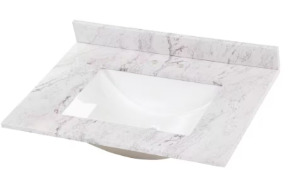 Home Decorators Collection 31 in. W x 22 in. D Engineered Stone Composite White Rectangular Single Sink Vanity Top in Lunar SE3122R-LR