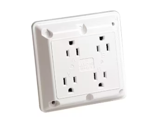 Leviton 15 Amp 125 V Industrial Quadplex Outlet/Receptacle, White (1-Pack) 1254-W 1254-W