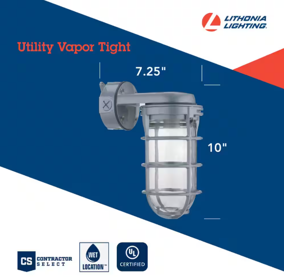 Lithonia Lighting 150W Incandescent Utility Vapor Tight Wall Lantern Sconce Fixture VW150I M12