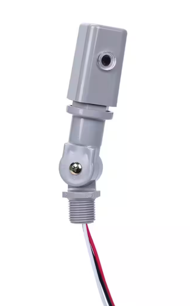 Intermatic- NIGHTFOX 1,000-Watt LED/Incandescent Stem and Swivel Electronic Photocontrol, Gray