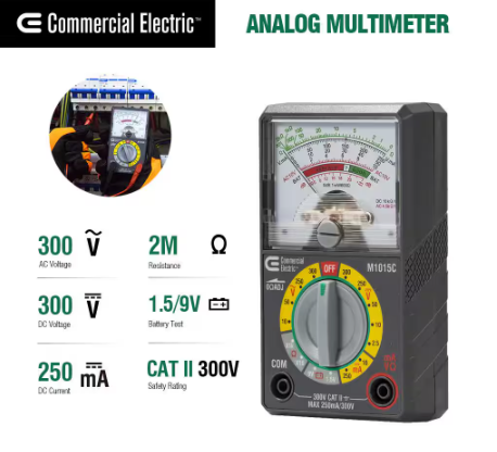 Commercial Electric- Analog Multi-Meter