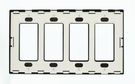 Leviton 4-Gang Black Decora/Rocker Polycarbonate Standard Screwless Wall Plate (1-Pack) 80312-SE 80312-SE