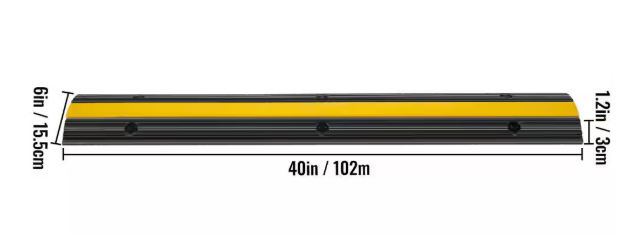 VEVOR 1-Channel Rubber Cable Protector Ramps 22046 lbs. Loading Cable Cable Wire Cord Cover Speed Bump (4-Pieces) 4JTDCGXB000000001V0