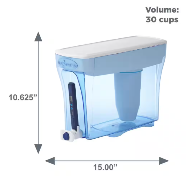 Zero Water ZeroWater 30-Cup Ready-Pour- Water Pitcher Filter in Blue with Filtration System ZD-030RP