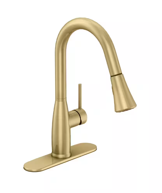 Glacier Bay- Garrick Single-Handle Pull-Down Sprayer Kitchen Faucet in Matte Gold