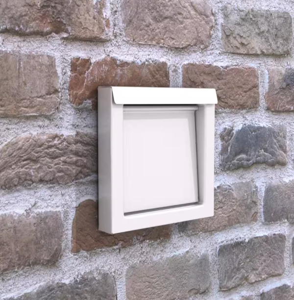 DryerWallVent- 4 in. Powder Coated Steel White Dryer Vent