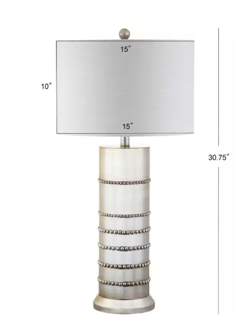 JONATHAN Y Evelyn 31 in. Silver Resin Table Lamp JYL1012A