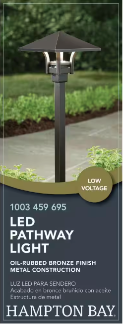 Hampton Bay- 115 Lumen Oil Rubbed Bronze Integrated LED Weather Resistant Outdoor Landscape Path Light