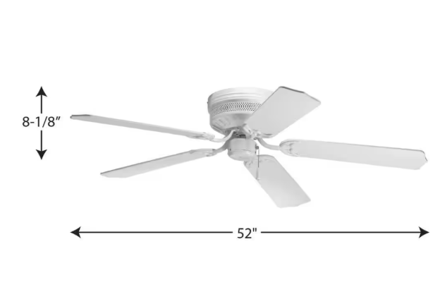 Progress Lighting AirPro Hugger 52 in. Indoor White Ceiling Fan P2525-30