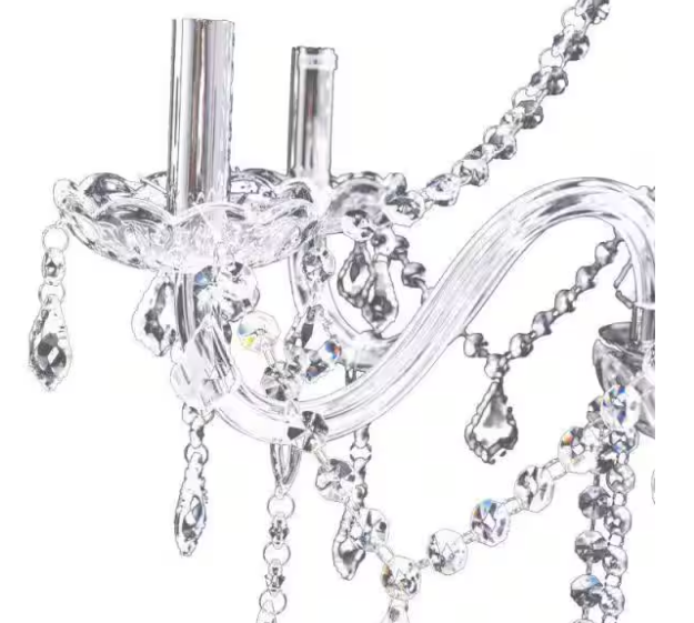 LamQee 33 in.H x 22 in.W 6 -Light Clear Pendant Lighting Fixture Chandelier with K9 Crystal Dangles 09FTL0006ACL