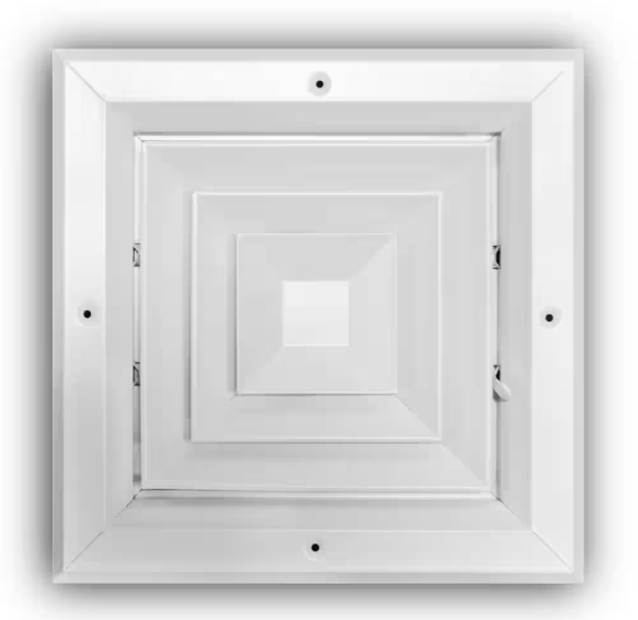 Everbilt 8 in. x 8 in. 4-Way Aluminum Square Ceiling Diffuser in White
