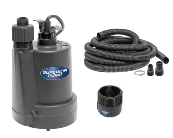 Superior Pump 1/4 HP Submersible Thermoplastic Utility Pump Kit 91299