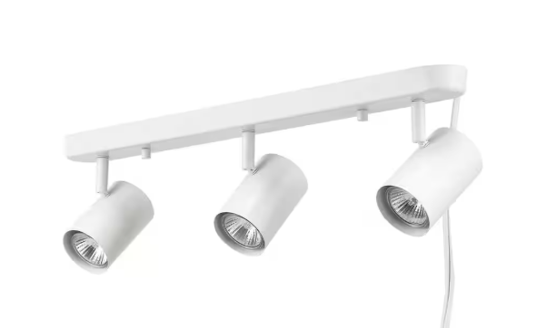 Globe Electric Dale 1.85 ft. 3-Light Matte White Plug-In Linear Track Lighting Kit 60024
