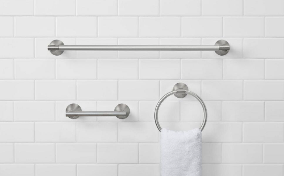 Glacier Bay Arendell 3-Piece Bath Hardware Set with 24 in. Towel Bar, Towel Ring and TP Holder in Brushed Nickel 20208-0004